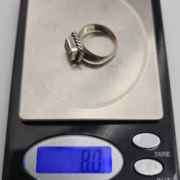 Size 7 Sterling Silver Beautiful Square Cubic Zirconia Ring A2192 - Picture 9 of 9